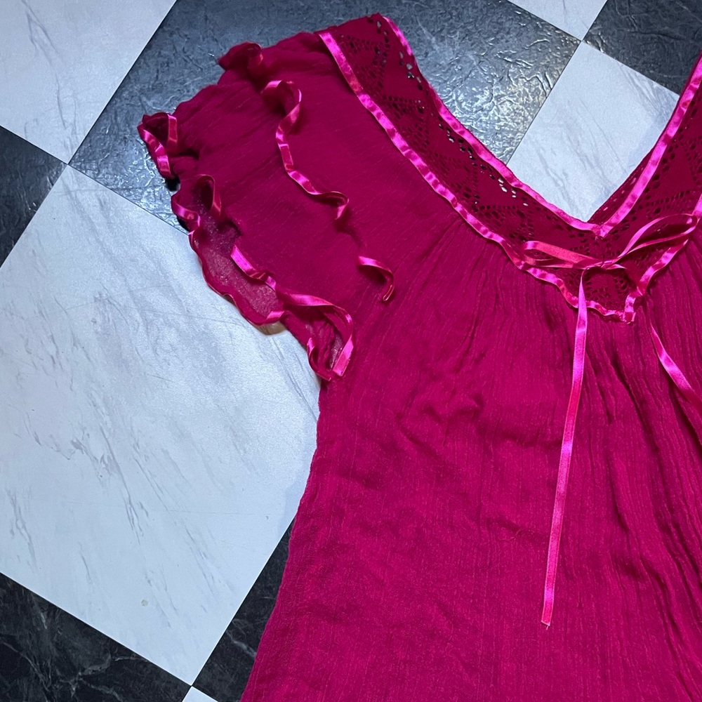Pink Ruffled Babydoll Top - Picture 2 of 4